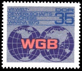 35 Pf Briefmarke: VIII. Weltgewerkschaftskongress in Warna