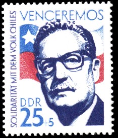 25 + 5 Pf Briefmarke: Solidarität mit Chile, Salvador Allende