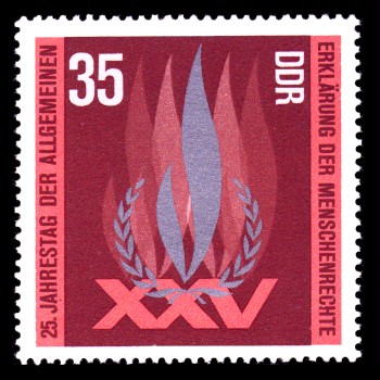 35 Pf Briefmarke: 25 Jahre Erklärung der Menschenrechte 35 Pf Briefmarke: 25 Jahre Erklärung der Menschenrechte