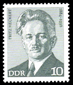 10 Pf Briefmarke: Verdienstvolle Persönlichkeiten der Arbeiterbewegung, Fritz Heckert