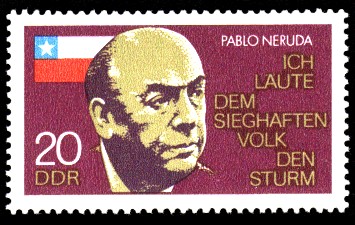 20 Pf Briefmarke: Pablo Neruda 20 Pf Briefmarke: Pablo Neruda