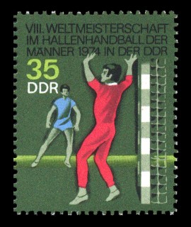 35 Pf Briefmarke: VIII. Hallenhandball WM 35 Pf Briefmarke: VIII. Hallenhandball WM