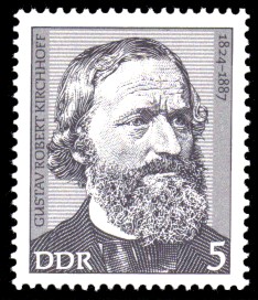 5 Pf Briefmarke: Bedeutende Persönlichkeiten, Gustav Robert Kirchhoff 5 Pf Briefmarke: Bedeutende Persönlichkeiten, Gustav Robert Kirchhoff