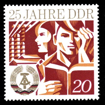20 Pf Briefmarke: 25 Jahre DDR