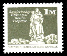 1 M Briefmarke: Sozialistischer Aufbau in der DDR, Treptower Ehrenmal Bln