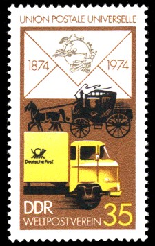 35 Pf Briefmarke: 100 Jahre Weltpostverein 35 Pf Briefmarke: 100 Jahre Weltpostverein
