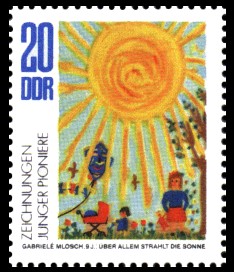 20 Pf Briefmarke: Zeichnungen Junger Pioniere