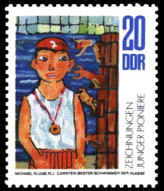 20 Pf Briefmarke: Zeichnungen Junger Pioniere
