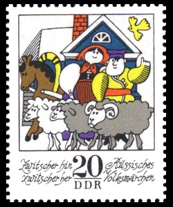 20 Pf Briefmarke: Wintermärchen - Zwitscher hin zwitscher her 20 Pf Briefmarke: Wintermärchen - Zwitscher hin zwitscher her