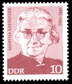 10 Pf Briefmarke: Martha Arendsee, Verdienstvolle Persönlichkeiten der Arbeiterbewegung