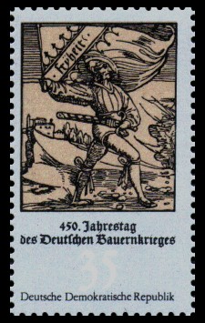 35 Pf Briefmarke: 450. Jahrestag des Deutschen Bauernkrieges 35 Pf Briefmarke: 450. Jahrestag des Deutschen Bauernkrieges
