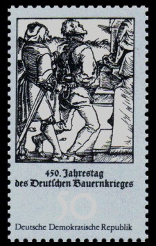 50 Pf Briefmarke: 450. Jahrestag des Deutschen Bauernkrieges