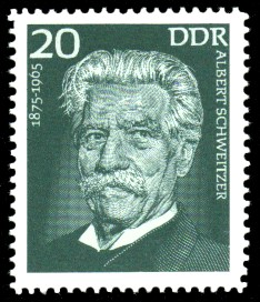 20 Pf Briefmarke: Bedeutende Persönlichkeiten, Albert Schweitzer