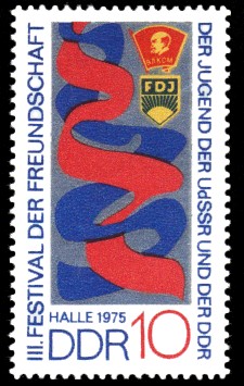 10 Pf Briefmarke: III. Festival der Freundschaft der Jugend der UdSSR und der DDR
