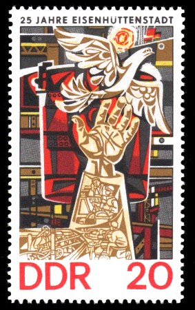 20 Pf Briefmarke: 25 Jahre Eisenhüttenstadt
