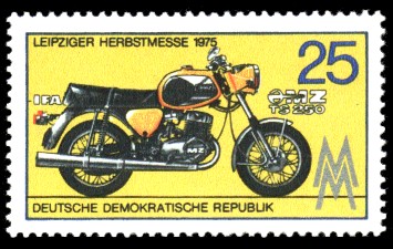 25 Pf Briefmarke: Leipziger Herbstmesse, Motorrad 25 Pf Briefmarke: Leipziger Herbstmesse, Motorrad