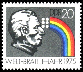 20 Pf Briefmarke: Welt-Braille-Jahr, Louis Braille 20 Pf Briefmarke: Welt-Braille-Jahr, Louis Braille
