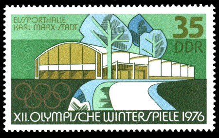 35 Pf Briefmarke: XII. Olympische Winterspiele, Eissporthalle