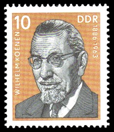 10 Pf Briefmarke: Verdienstvolle Persönlichkeiten der Arbeiterbewegung, Wilhelm Koenen 10 Pf Briefmarke: Verdienstvolle Persönlichkeiten der Arbeiterbewegung, Wilhelm Koenen