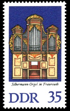 35 Pf Briefmarke: Silbermann-Orgeln (Fraureuth) 35 Pf Briefmarke: Silbermann-Orgeln (Fraureuth)