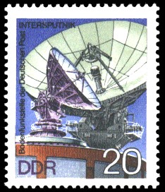 20 Pf Briefmarke: Bodenfunkstelle der DP Intersputnik