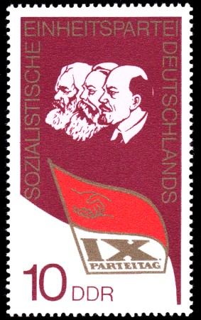 10 Pf Briefmarke: IX. Parteitag der SED 10 Pf Briefmarke: IX. Parteitag der SED
