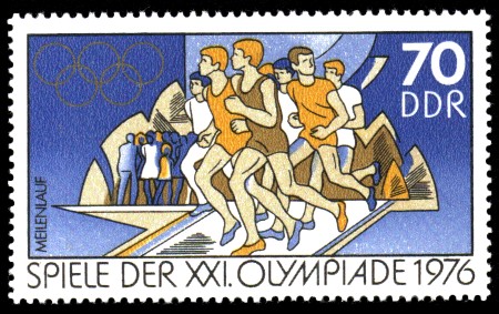 70 Pf Briefmarke: Spiele der XXI.Olympiade 1976, Meilenlauf 70 Pf Briefmarke: Spiele der XXI.Olympiade 1976, Meilenlauf