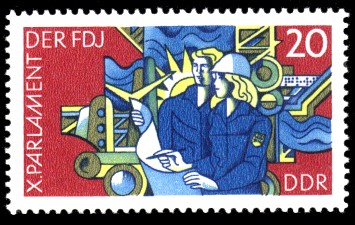 20 Pf Briefmarke: X. Parlament der FDJ