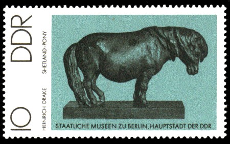 10 Pf Briefmarke: Staatliche Museen zu Berlin, Shetland-Pony 10 Pf Briefmarke: Staatliche Museen zu Berlin, Shetland-Pony