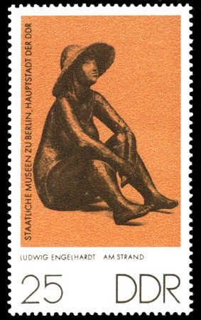 25 Pf Briefmarke: Staatliche Museen zu Berlin, Am Strand 25 Pf Briefmarke: Staatliche Museen zu Berlin, Am Strand