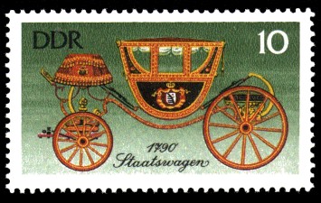 10 Pf Briefmarke: Historische Kutschen, Staatswagen