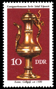 10 Pf Briefmarke: Kunstgewerbemuseum Berlin Schloß Köpenick, Kanne 10 Pf Briefmarke: Kunstgewerbemuseum Berlin Schloß Köpenick, Kanne