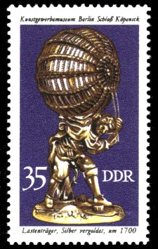 35 Pf Briefmarke: Kunstgewerbemuseum Berlin Schloß Köpenick, Lastenträger 35 Pf Briefmarke: Kunstgewerbemuseum Berlin Schloß Köpenick, Lastenträger