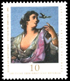 10 Pf Briefmarke: Staatl. Kunstsammlungen Dresden, Gemäldegalerie Alte Meister, Die Luft 10 Pf Briefmarke: Staatl. Kunstsammlungen Dresden, Gemäldegalerie Alte Meister, Die Luft