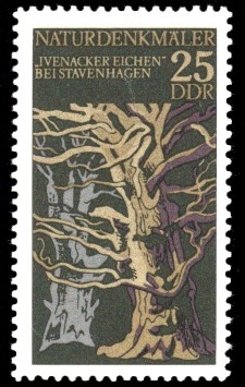 25 Pf Briefmarke: Naturdenkmäler, Ivenacker Eichen