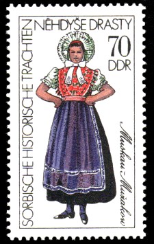 70 Pf Briefmarke: Sorbische historische Trachten, Muskau 70 Pf Briefmarke: Sorbische historische Trachten, Muskau