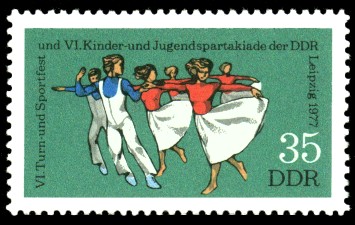 35 Pf Briefmarke: VI. Turn- und Sportfest u. Kinder- und Jugendspartakiade, Tanz