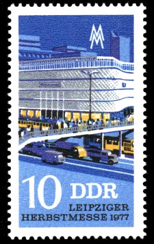 10 Pf Briefmarke: Leipziger Herbstmesse 1977, Warenhaus 10 Pf Briefmarke: Leipziger Herbstmesse 1977, Warenhaus