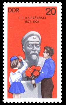 20 Pf Briefmarke: 100. Geburtstag F. E. Dzierzynski, Denkmal
