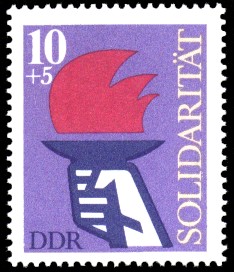 10 + 5 Pf Briefmarke: Internationale Solidarität