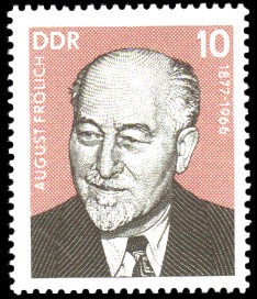 10 Pf Briefmarke: Persönlichkeiten der deutschen Arbeiterbewegung, August Frölich 10 Pf Briefmarke: Persönlichkeiten der deutschen Arbeiterbewegung, August Frölich