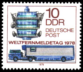 10 Pf Briefmarke: Weltfernmeldetag 1978, Fernsehturm Dequede