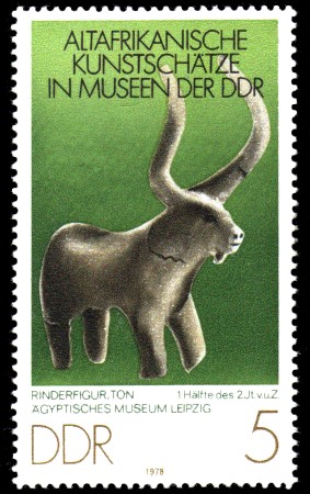 5 Pf Briefmarke: Altafrikanische Kunstschätze in Museen der DDR, Rinderfigur