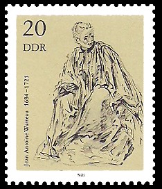 20 Pf Briefmarke: Zeichnungen aus dem Kupferstichkabinett, Briefleserin