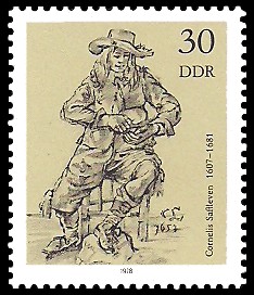 30 Pf Briefmarke: Zeichnungen aus dem Kupferstichkabinett, junger Mann