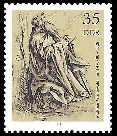 35 Pf Briefmarke: Zeichnungen aus dem Kupferstichkabinett, Heiliger Antonius 35 Pf Briefmarke: Zeichnungen aus dem Kupferstichkabinett, Heiliger Antonius