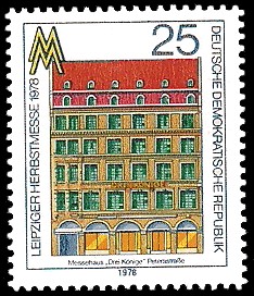 25 Pf Briefmarke: Leipziger Herbstmesse 1978, Messehaus Drei Könige 25 Pf Briefmarke: Leipziger Herbstmesse 1978, Messehaus Drei Könige