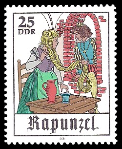 25 Pf Briefmarke: Märchen - Rapunzel