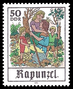 50 Pf Briefmarke: Märchen - Rapunzel 50 Pf Briefmarke: Märchen - Rapunzel