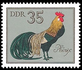 35 Pf Briefmarke: Rassegeflügel, Phönix